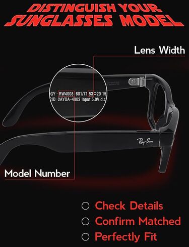 نظارة شمسية مستقطبة بمشبك لـ Ray-Ban Meta Wayfarer RW4008 & Gen 2 RW4012(53-22)، مشبك تغير اللون يحمي عينيك in Kuwait