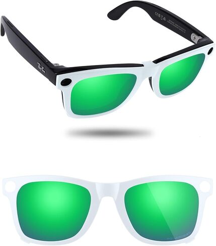 نظارة شمسية مستقطبة بمشبك لـ Ray-Ban Meta Wayfarer RW4008 & Gen 2 RW4012(53-22)، مشبك تغير اللون يحمي عينيك in Kuwait