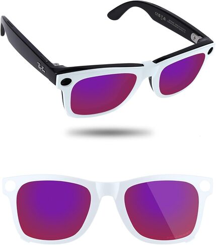نظارة شمسية مستقطبة بمشبك لـ Ray-Ban Meta Wayfarer RW4008 & Gen 2 RW4012(53-22)، مشبك تغير اللون يحمي عينيك in Kuwait