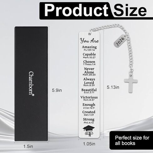 Graduation Gifts 2026 - Christian Bookmark Gift for Her Him First Communion Gifts Baptism and Confirmation 2026 Graduation Gift for Book Lovers High School College Girls Boys Master PHD in Kuwait