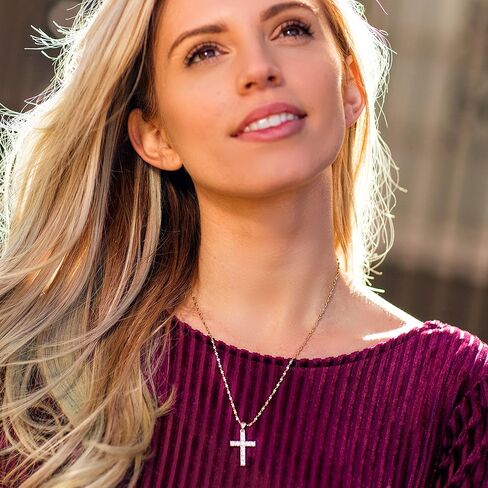 LIFETIME JEWELRY Cubic Zirconia Cross Necklace for Women & Men 24k Gold Plated in Saudi Arabia