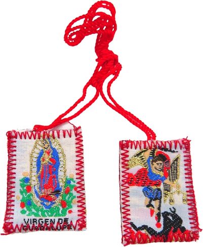 Bulk Catholic Scapulars with Saint Michael and Our Lady of Guadalupe, Religious Prayer Necklace for Men and Women, Multicolored Classroom Scapular Pack of 12 in Saudi Arabia