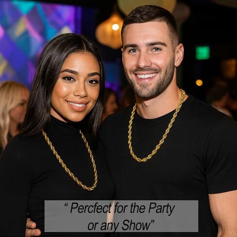 سلسلة حبل للرجال مطلية بالذهب عيار 14 قيراط هيب هوب لينك 10 مم سلسلة حبل ملتوية مكتنزة 18، ​​20، 24 و 30 بوصة مجموعة مغني الراب الذهبية الكبيرة إكسسوارات أزياء نسائية in Kuwait