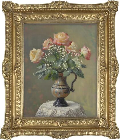 AELS Vintage Picture Frame 8x10 Inch, Luxury Antique Photo Frames with Glass Front, Photo Display, Tabletop Wall Hanging, Gift Ideas, Gold in Kuwait