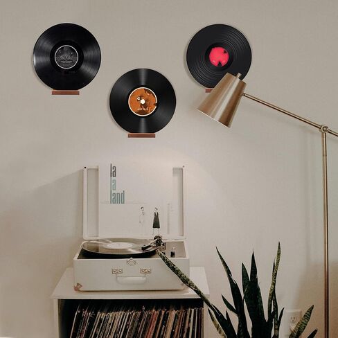 10 Pack Wood Vinyl Record Wall Mount, 4in Wood Record Holder Wall Mount Vinyl Album Holder Display Record Holder Floating Shelves Decorative in Kuwait