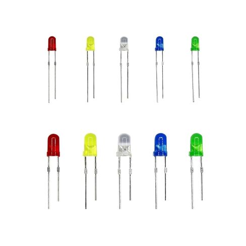 100/200Pcs 3mm 5mm LED Light Emitting Diodes Assortment Kit Round Diffused Circuit Component Assorted Set(200PCS 3 5MM WithBox) in Kuwait