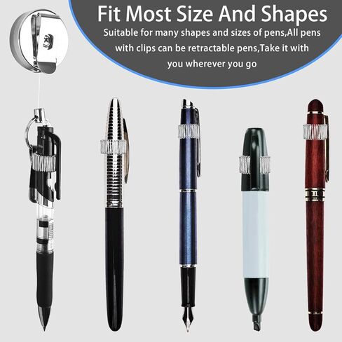 2 Pack Retractable Pull Pen Pencil Holder, 27.5'' Retractable Pen Holder Pencil Lanyard with Belt Clip and Key Ring for Carpenters, Workers, Nurses, Bricklayer, Waiter in Saudi Arabia