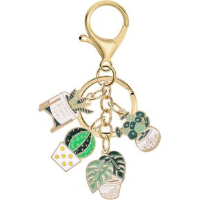 Funny Plant Keychain Plant Lover Gifts for Women Succulent Potted Cactus Charms Keychain for Purses Plants Lady Gifts Cute Green Plants Key Chain Bag Charms Cool Car Keychains Gardening Gift in Saudi Arabia