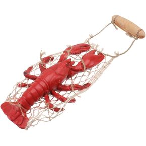 Garneck Red Lobster Wall Art Hanging Decor - Nautical Resin Sculpture Pendant for Living Room and Bedroom - Unique Lobster Serving Tray Statue for Coastal Home Decor in Saudi Arabia