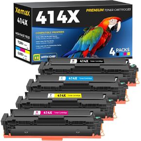 خراطيش حبر 414X 4 عبوات متوافقة مع حبر HP 414X W2020X 414A W2020A متوافق مع طابعات HP Color Laser Jet Pro M454 M454dn M454dw MFP M479 M479w M479dn M479fdw Enterprise M455dn MFP M480f in Kuwait
