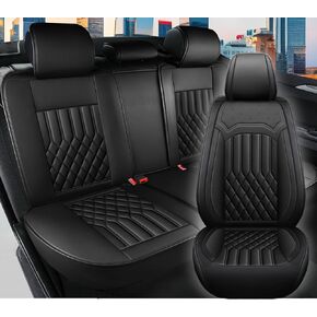 أغطية مقاعد السيارة لسيارة جيب شيروكي 2014-2023 أغطية مقاعد جلدية مقاومة للماء ناعمة غطاء مقعد السيارة واقيات مريحة لمقعد السيارة مع وسادة هوائية (أسود وأزرق، 5 مقاعد) in Kuwait