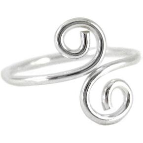 خاتم الإبهام من الفضة الإسترليني S-Swirl قابل للتعديل in Kuwait