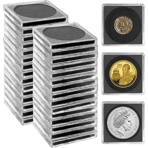 30 قطعة من حاملات العملات المعدنية بالدولار الفضي مع 5 أحجام جوانات قابلة للتعديل (20/25/30/35/40 مم)، حافظات شفافة للعملات المعدنية لهواة الجمع، لوازم جمع العملات المعدنية الواقية in Kuwait