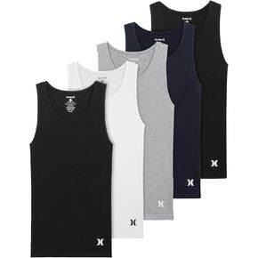 Hurley Men's 5-Pack Cotton Classic Rib Tank in Kuwait