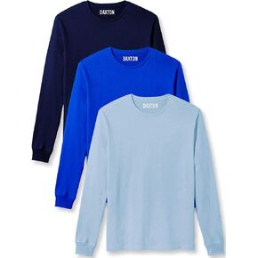Daxton Premium Men Long Sleeves T Shirt Medium Weight Soft Cotton 3Pk Value in Kuwait