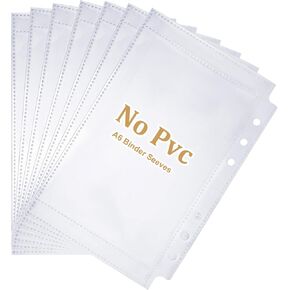 Double-Sided A6 Binder Inserts, 40 PCS 80 Pockets A6 Planner Inserts Card Sleeves Clear Top Loading Budget Sheet Protector Sleeves for 6 Ring Binders Cards Documents Photos Planner Accessories in Kuwait