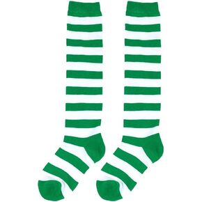 Kids Boys-Girls-Knee-High-Socks Green White Stripes Novelty Costume for Independence Day for 7-12Year in Kuwait