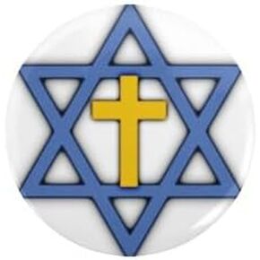 CafePress Star Of David With Cross 1" Round Mini Button Pin in Kuwait