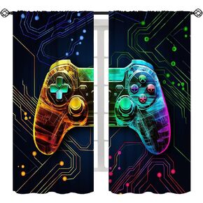 لعبة الستار الحديثة لعبة فيديو لعبة تحكم أضواء النيون الحديثة لوحة الدوائر الهندسية معالجة نافذة للأطفال بنين بنات المراهقين غرفة نوم غرفة المعيشة نافذة العلاجات 42x45 بوصة in Kuwait