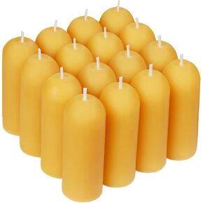 Natural Beeswax Emergency Candles, Long Lasting Burning for Outdoor,Indoor, Emergency, Power Outages - Pack of 15 - Yellow Thin Bees Wax Pillar Candle in Saudi Arabia