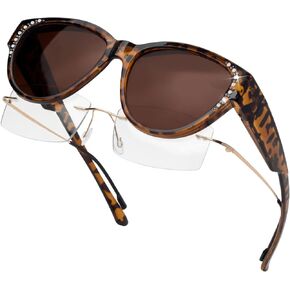 Face Shadow Polarized Sunglasses Fit Over Glasses, Sunglasses with Rhinestones for Women to Go Over Glasses UV400 Lightweight in Kuwait