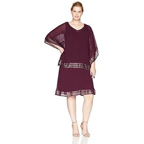 S.L. Fashions Women's Plus Size Cape Dress-Closeout in Kuwait