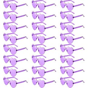 Pibupibu 24 Pack Heart Shaped Sunglasses Bulk for Women Rimless Heart Glasses Bachelorette Party Favors in Saudi Arabia