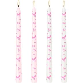 شموع مستدقة مطبوعة باللون العاجي مقاس 0.87 × 10 بوصة، عبوتان من الشمعدانات الطويلة غير المعطرة والدخان، 6 ساعات مشتعلة لديكور المنزل وحفلات الزفاف والعشاء in Kuwait