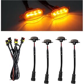 5PCS Car LED Grille Lights, Waterproof Bumper Trim Lamp Front Grill Light with Wiring Harness, LED Running Light Exterior Lamps Compatible with F150 F250 F350 (Black & White, 5PCS) in Kuwait