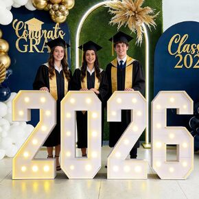 3ft 2026 تضيء أرقام سرادق فئة التخرج 2026 علامة كبيرة كبيرة غراد فسيفساء رغوة المجلس العملاق جامبو مضاءة الحروف 3 أقدام طويل القامة زينة السنة الجديدة مع أضواء المدرسة الثانوية كلية حفلة موسيقية ديكور in Kuwait