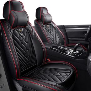 Seat Covers for Nissan 250Z 2003-2009 - Black Red-Plush Comfort, Luxury Interior Upgrade & Waterproof with Pillows in Kuwait