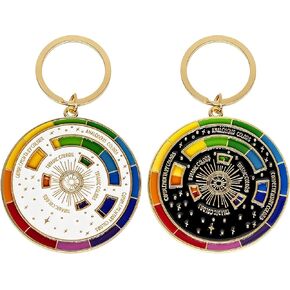 2 قطعة عجلة الغزل اللون حقيبة سلسلة مفاتيح Charms لطيف لوحة ألوان مفتاح سلسلة حلقة هدايا لمحبي الفن الفنانين الرسامين in Kuwait