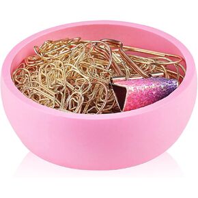 حامل مشبك ورق أسمنتي - موزع منظم مشبك ورق، حامل مشبك ورق خرساني لسطح المكتب، منظمات ديكور مكتب المكتب، وردي in Kuwait