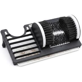 Heavy Duty Boot Scraper Brush with Removable Tray & Built-in Boot Jack (Remover) - Adjustable Extra Wide Shoe Scrubber for Indoor & Outdoor - Mud, Dirt & Snow Cleaner for Garage, Garden & Farm in Saudi Arabia