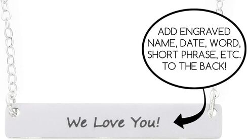 DistinctlyIvy Birthstone Bar Necklace - Choose Crystal Colors, Chain Length, Silver Rose Gold Options - Christmas Mom Gift - DII DGR DBB in Kuwait