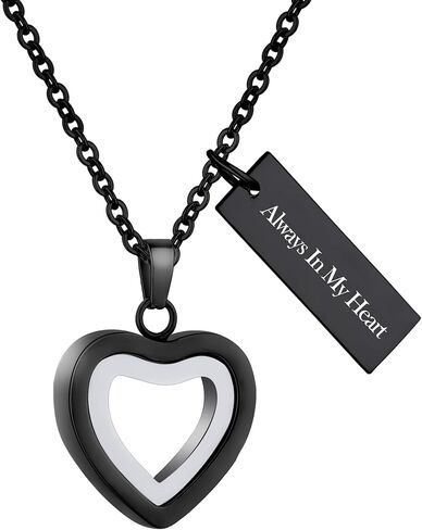 الزجاج القلب الحرق جرة قلادة للرماد الفولاذ المقاوم للصدأ تذكارية الرماد قلادة تذكار مجوهرات مجوهرات الحرق للنساء in Kuwait