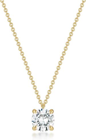 ASHINE 14K Gold Plated Dainty Choker Necklace for Women, Solitaire 5A Cubic Zirconia Round Brilliant Cut Pendant Necklace in Kuwait