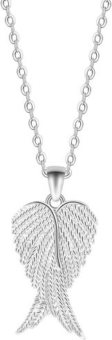 Wings Necklace 925 Sterling Silver Angel Pendant Necklace for love and free Jewelry Gift for Women with gift box in Kuwait