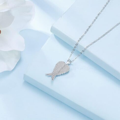 Wings Necklace 925 Sterling Silver Angel Pendant Necklace for love and free Jewelry Gift for Women with gift box in Kuwait