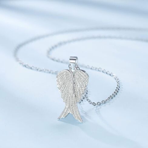 Wings Necklace 925 Sterling Silver Angel Pendant Necklace for love and free Jewelry Gift for Women with gift box in Kuwait
