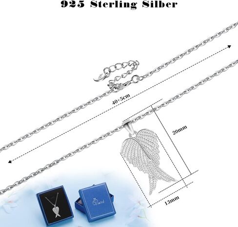 Wings Necklace 925 Sterling Silver Angel Pendant Necklace for love and free Jewelry Gift for Women with gift box in Kuwait