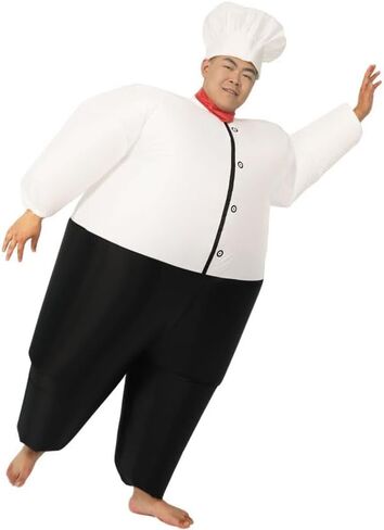 Inflatable chef costume Adults Kitchen Cooking fat suit costume For men women Blow Up Halloween costume in Saudi Arabia