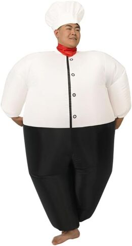 Inflatable chef costume Adults Kitchen Cooking fat suit costume For men women Blow Up Halloween costume in Saudi Arabia