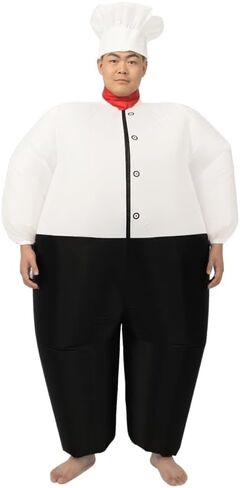 Inflatable chef costume Adults Kitchen Cooking fat suit costume For men women Blow Up Halloween costume in Saudi Arabia