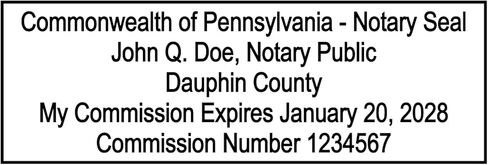ختم مطاطي ذاتي التحبير لكاتب العدل في بنسلفانيا - يلبي مواصفات الولاية in Kuwait