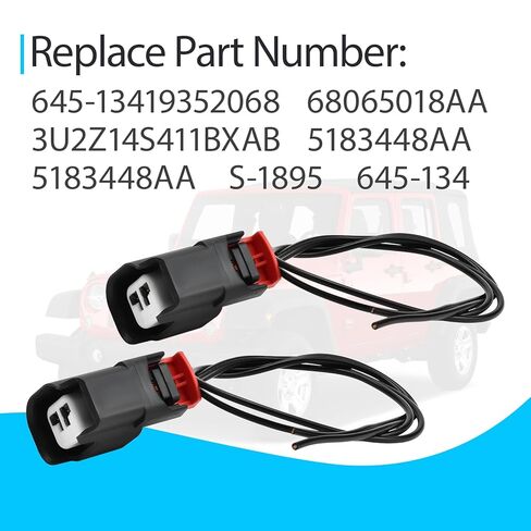 645-134 ABS Wheel Speed Sensor Connector Pigtail Plug Wiring Harness Compatible with Jeep Chrysler Dodge Ford Chevy GMC Replace S-1895 19352068 3U2Z14S411BXAB 68065018AA 5183448AA in Kuwait