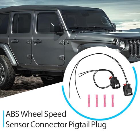 645-134 ABS Wheel Speed Sensor Connector Pigtail Plug Wiring Harness Compatible with Jeep Chrysler Dodge Ford Chevy GMC Replace S-1895 19352068 3U2Z14S411BXAB 68065018AA 5183448AA in Kuwait
