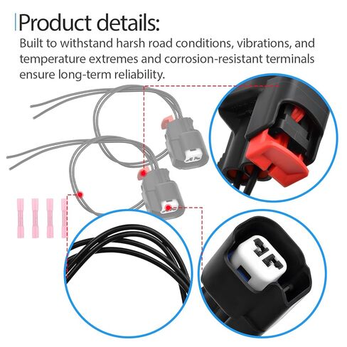 645-134 ABS Wheel Speed Sensor Connector Pigtail Plug Wiring Harness Compatible with Jeep Chrysler Dodge Ford Chevy GMC Replace S-1895 19352068 3U2Z14S411BXAB 68065018AA 5183448AA in Kuwait