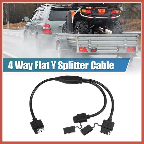 ACROPIX 4 Way Y Splitter Harness Cable for LED Trailer Lights Tailgate Light Bar Trailer Adapter 4 Way Male to Dual Female Trailer Connector Trailer Wire Extension for Van Car Parts in Saudi Arabia