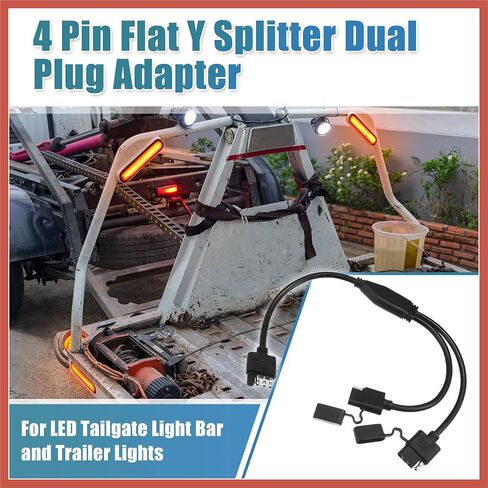 ACROPIX 4 Way Y Splitter Harness Cable for LED Trailer Lights Tailgate Light Bar Trailer Adapter 4 Way Male to Dual Female Trailer Connector Trailer Wire Extension for Van Car Parts in Saudi Arabia